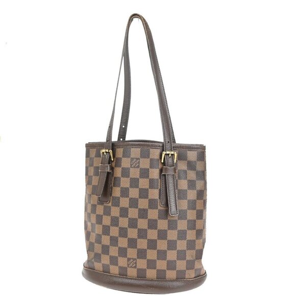 LOUIS VUITTON Marais Shoulder Bag Damier Ebene Leather Brown - Picture 1 of 16